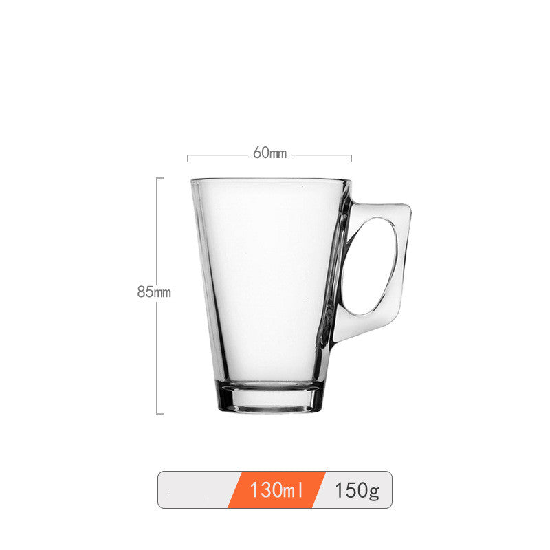 Simple Square Handle Glass Latte Coffee Cup