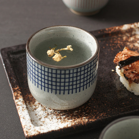 Japanese-style Ceramic Hand-colored Striped Water Cup