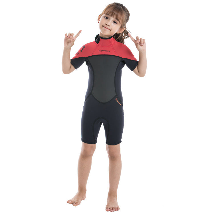 Children's Warm Swimsuit Boys And Girls One-piece Thickened Wetsuit