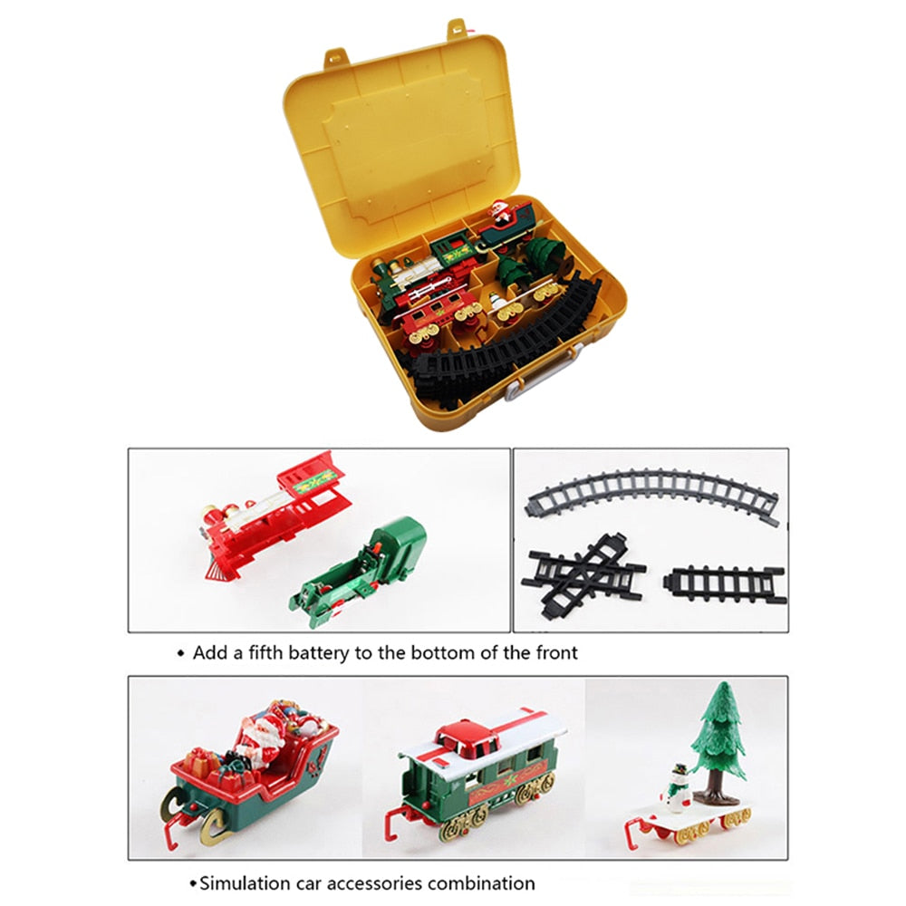 Christmas Electric Rail Car Train Toy Children's Electric Toy Railway Train Set