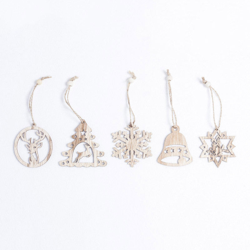 Christmas Tree Five Sets Of Wooden Pendants