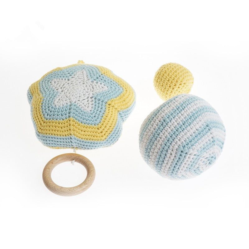 Baby eco-friendly cotton hand pull bell