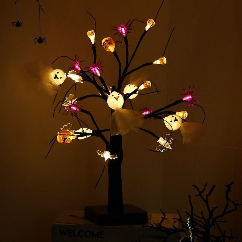 Halloween Festival Pumpkin Spider Ghost Tree Lights