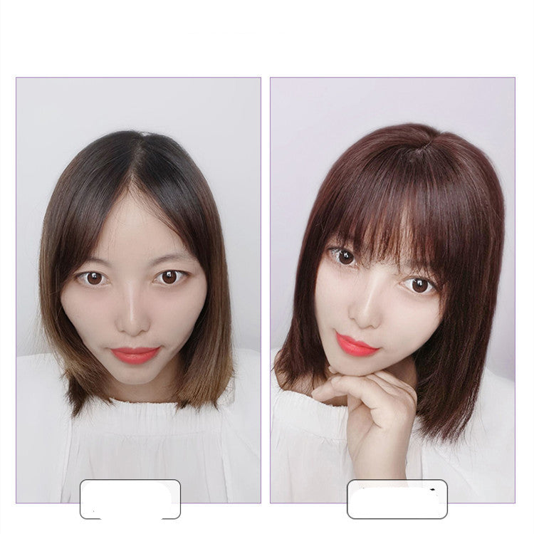 Real Hair Needle Air Bangs Replacement Block Top Of The Head
