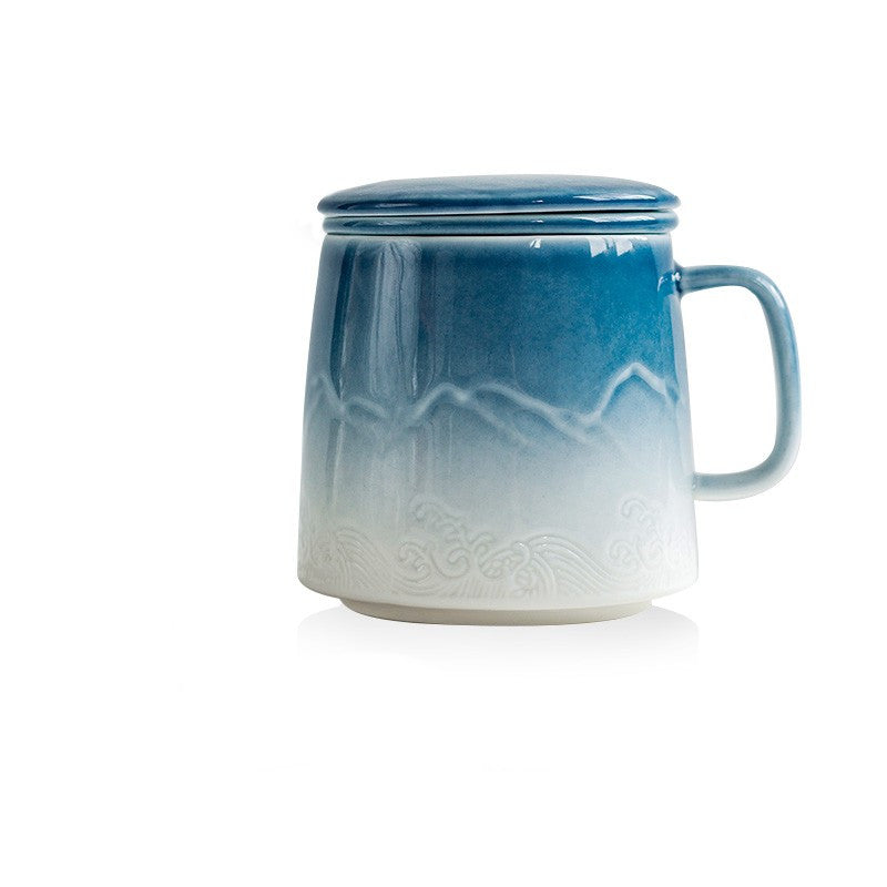 Gradient Mug Ceramic Drink With Lid