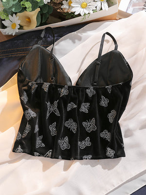 Halter Vest With Chest Pad Inside Take V-neck Slim-fit Wipe Chest Top Female