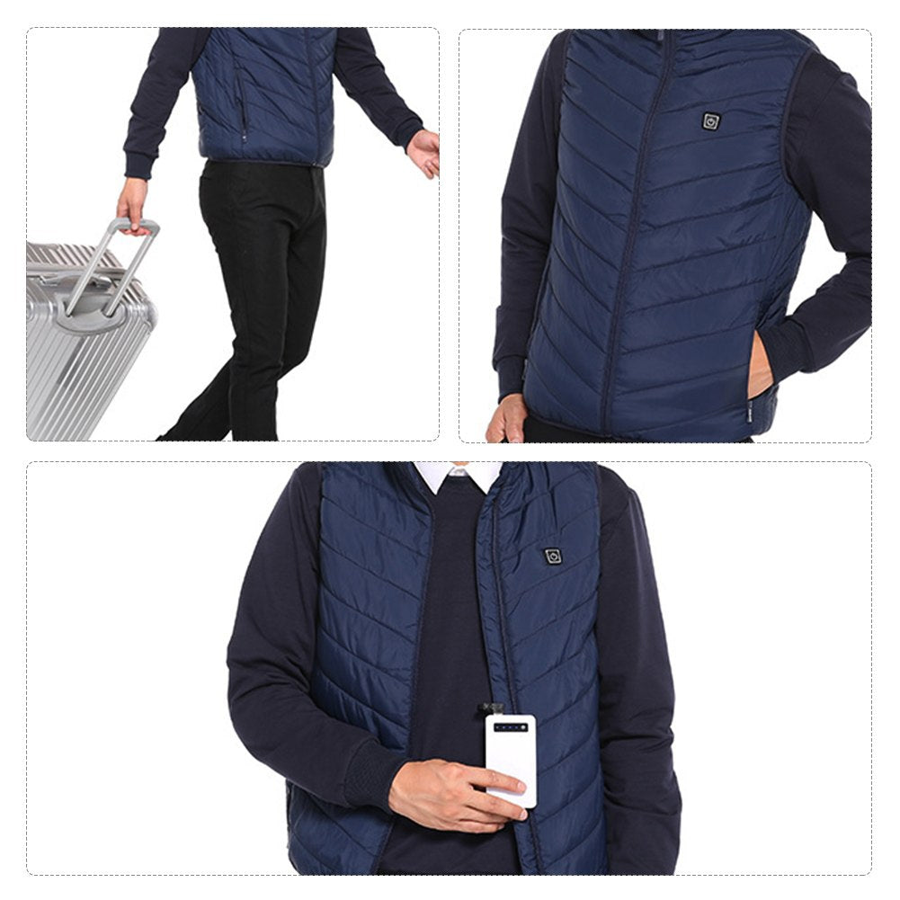 Heated Vest Smart Electric Heating Jacket Men Women Waistcoat Winter