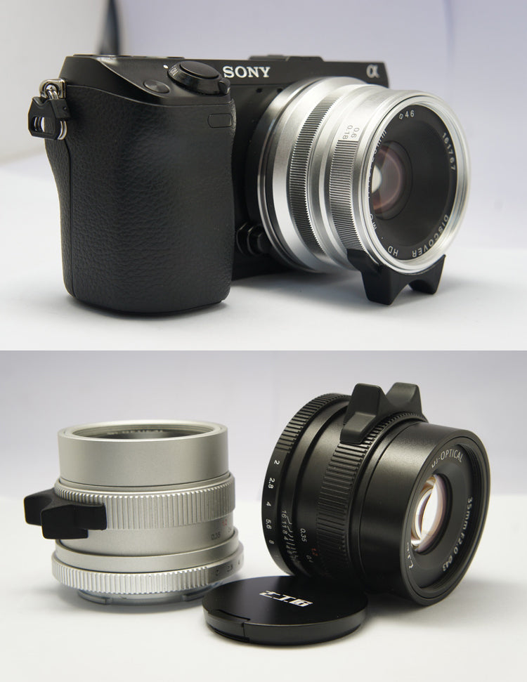 Manual lens focusing ring apron