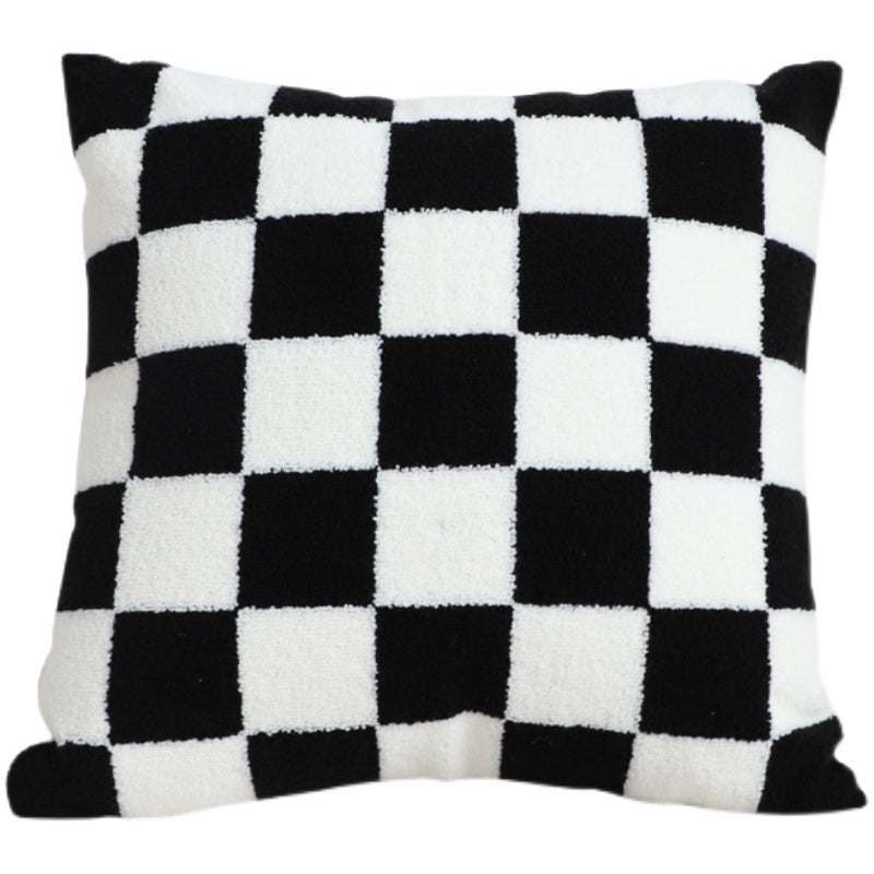 Black And White Simple Checkerboard Pillow Living Room Sofa