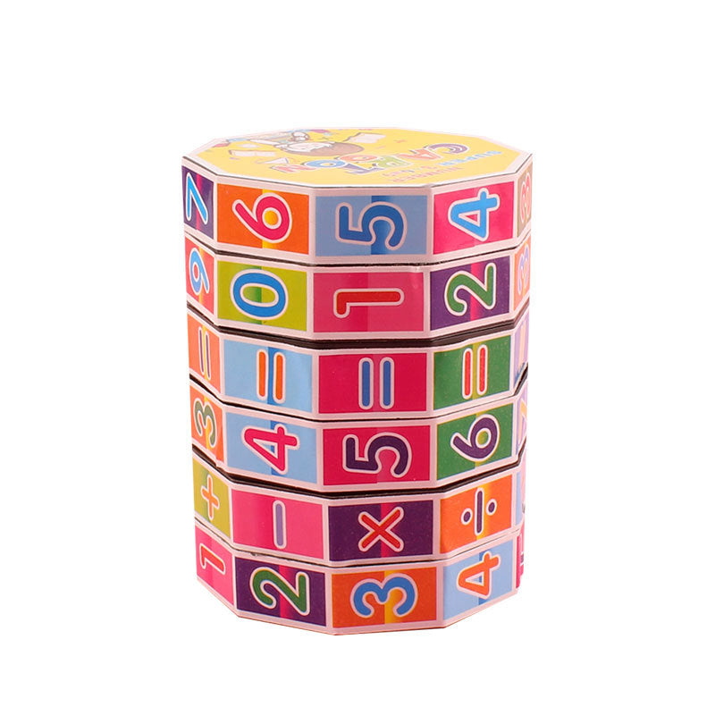 Cylindrical Plastic Rubik's Cube Children's Digital Rubik's Cube Educational Toy