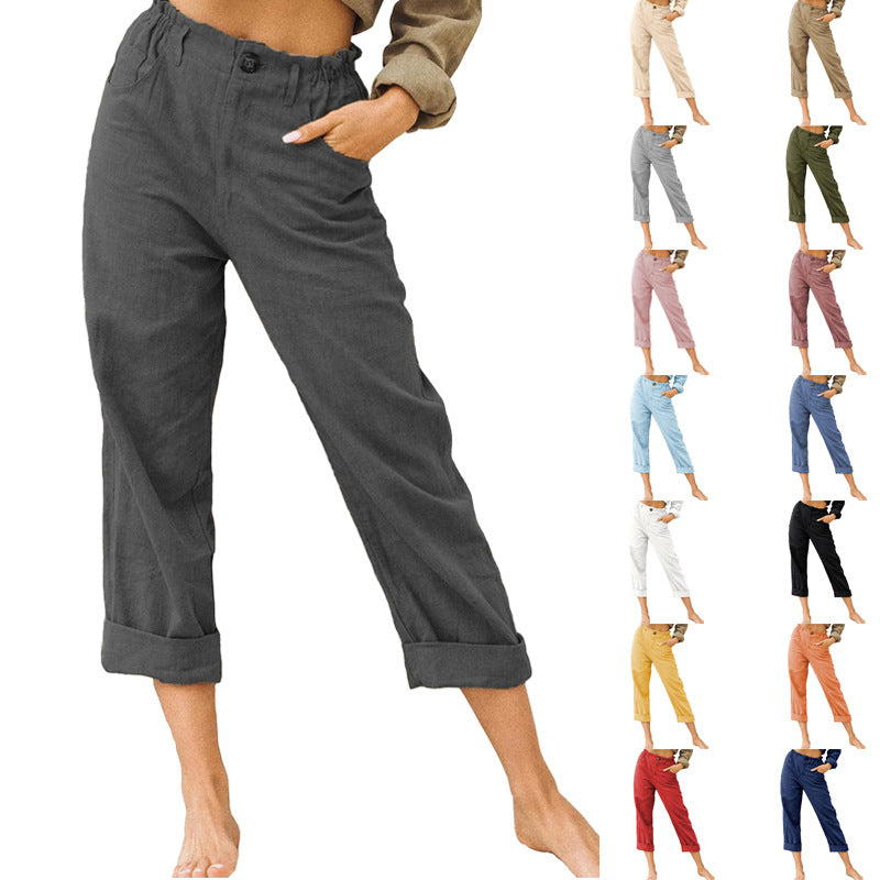 Women's Joggers Pants Fashion High Waist Casual Pants With Pockets