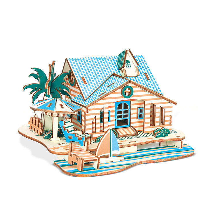 Wooden puzzle 3D three-dimensional puzzle DIY model