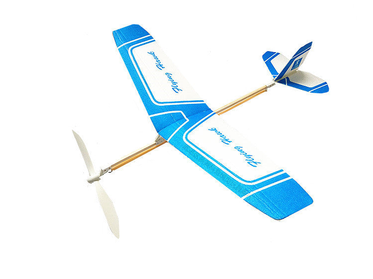 Double - wing rubber - powered aircraft