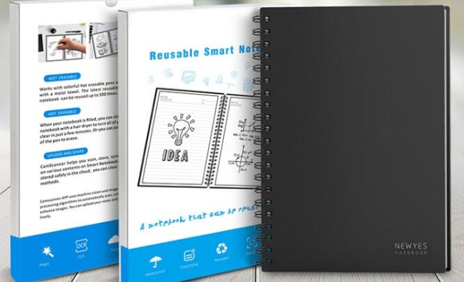 Rewritable paper notebook