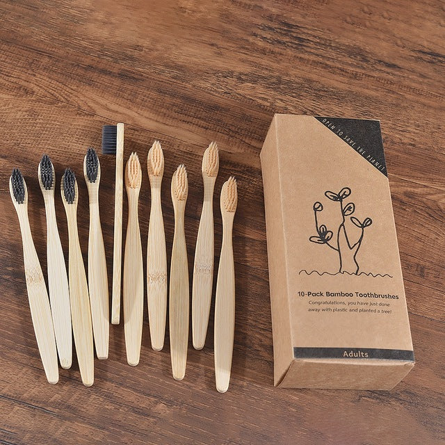 New Design Mixed Color Bamboo Toothbrush Eco Friendly Woode