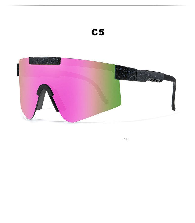 Large Frame Colorful TR Electroplated True Film Sunglasses