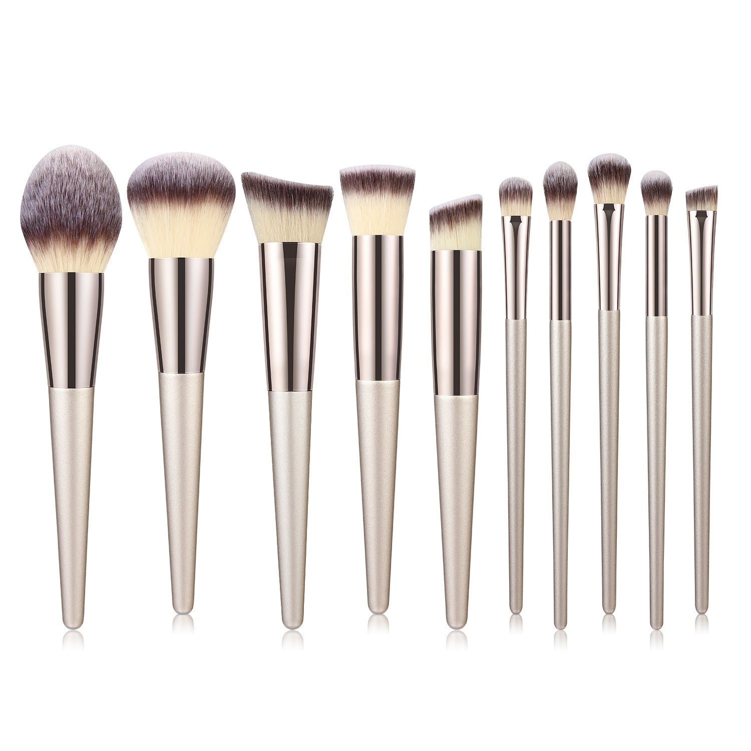 Wooden Handle Makeup Brush Champagne Gold