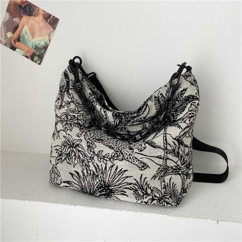 Women's Large Capacity Handbag With Simple Print