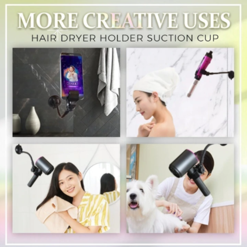 Punch-free Bathroom Hair Dryer Bracket Suction Cup