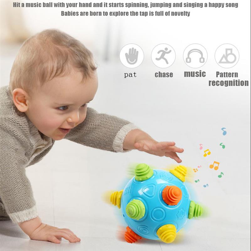 Newborn Baby Kids Music Shake Dancing Free Bouncing Sensory Developmental Ball Toy Music Vibrating Dancing Balls