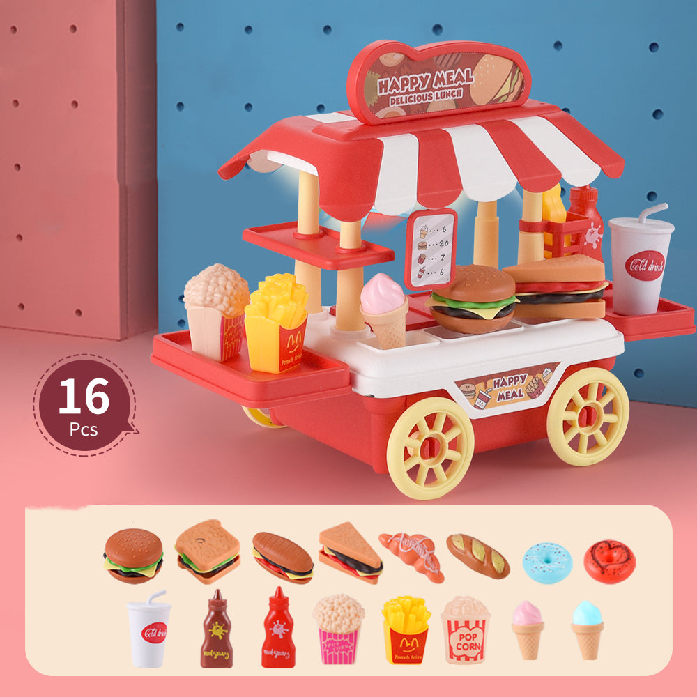 Children's Simulation Kitchen Dessert Burger BBQ Fast Food Truck Food Set