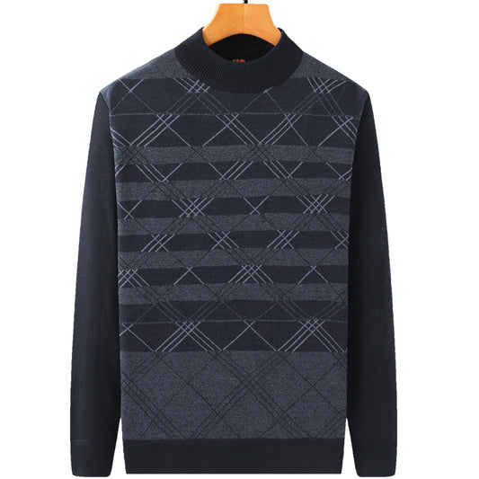 Dad Sweater With Velvet And Thick Middle-aged Men's Grandpa