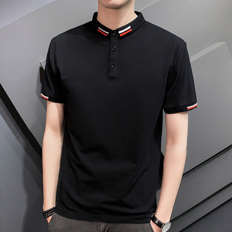 Men's Short-sleeved Polo Shirt T-shirt Solid Color Men's Lapel