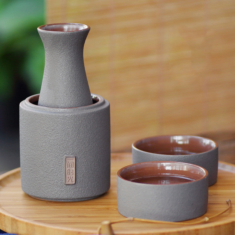 Portable Simple Household Japanese Ceramic Wine Set