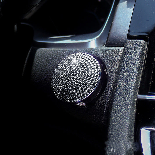 Diamond Studded Car One Key Start Button Protective Cover Car Interior Modification Supplies