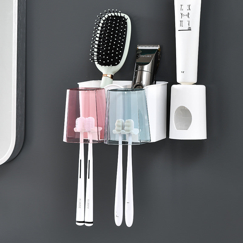 Bathroom Wall-mounted Non-punch Toothbrush Rack