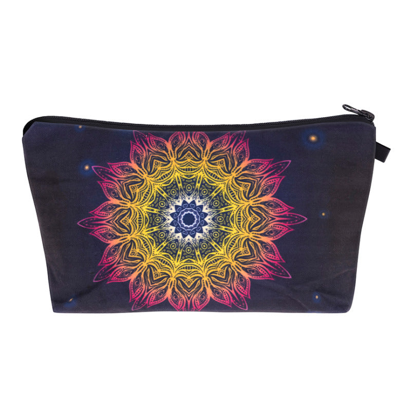 Digital Printing Mandala Cosmetic Bag European And American Fashion Hand Storage Wash Bag