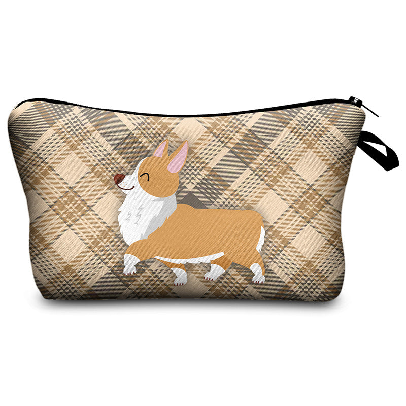 Digital Printing Corgi Storage Cosmetic Bag