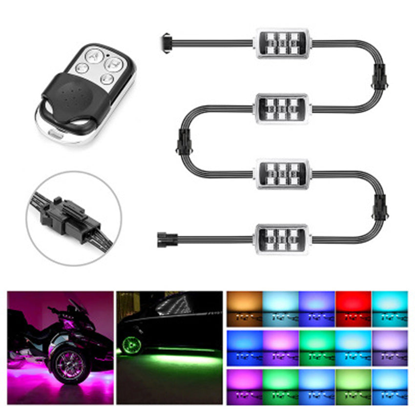 Car Ambient Light Remote Control RGB One For Four