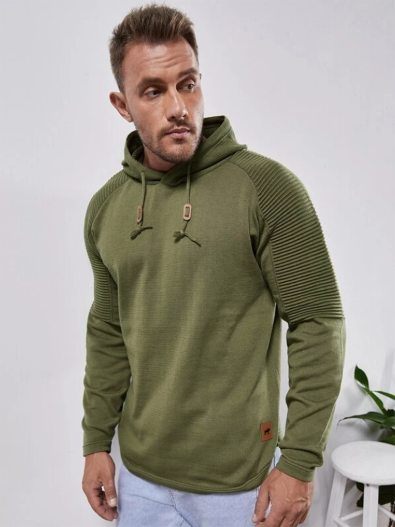 Wholesale Slim fit Men Pullover Hoodie Solid Color Casual Male Long Sleeve Hoodie