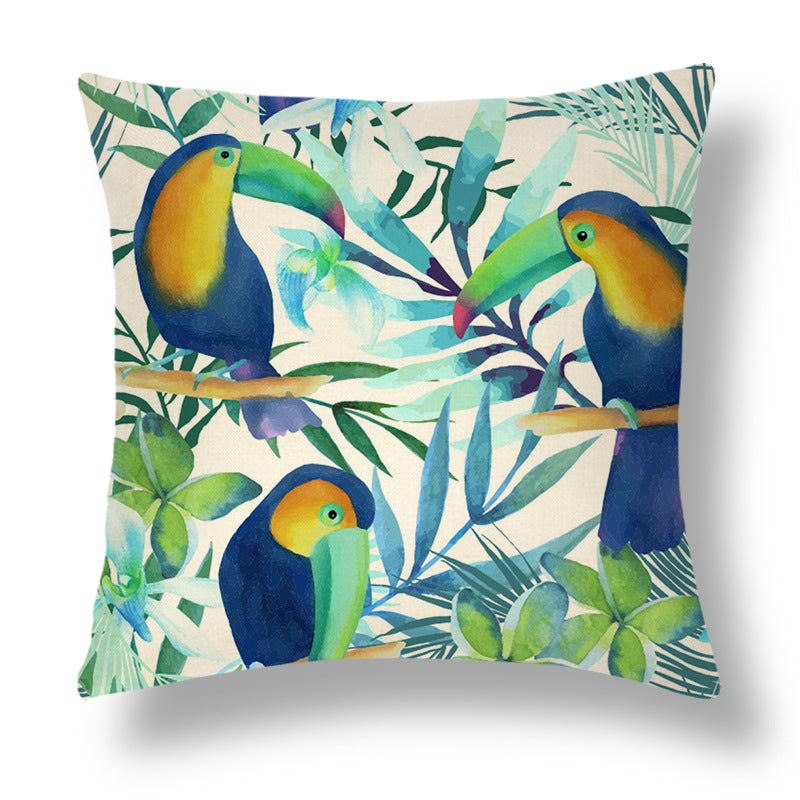 Tropical Series Linen Throw Pillow Case Cushion Cover