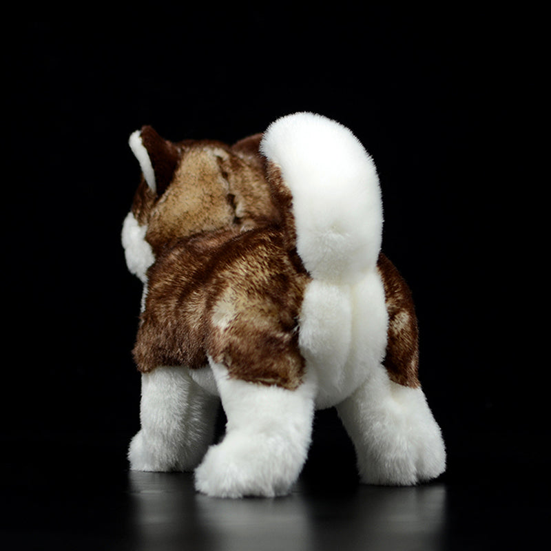 Simulation Dog Toy Model Gift Cute Brown Husky Doll