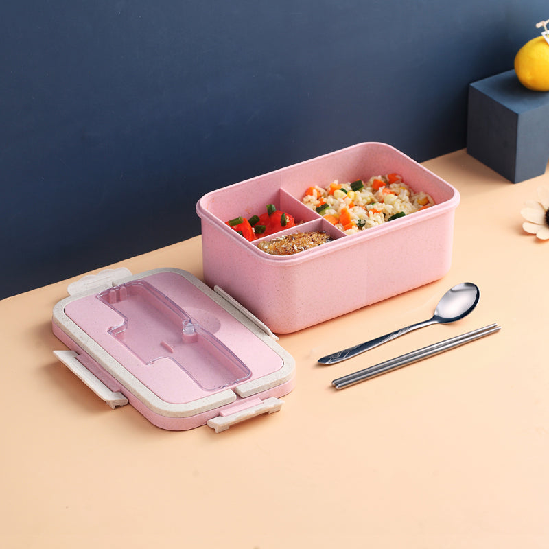 Portable Microwave Wheat Insulated Lunch Box With Lid