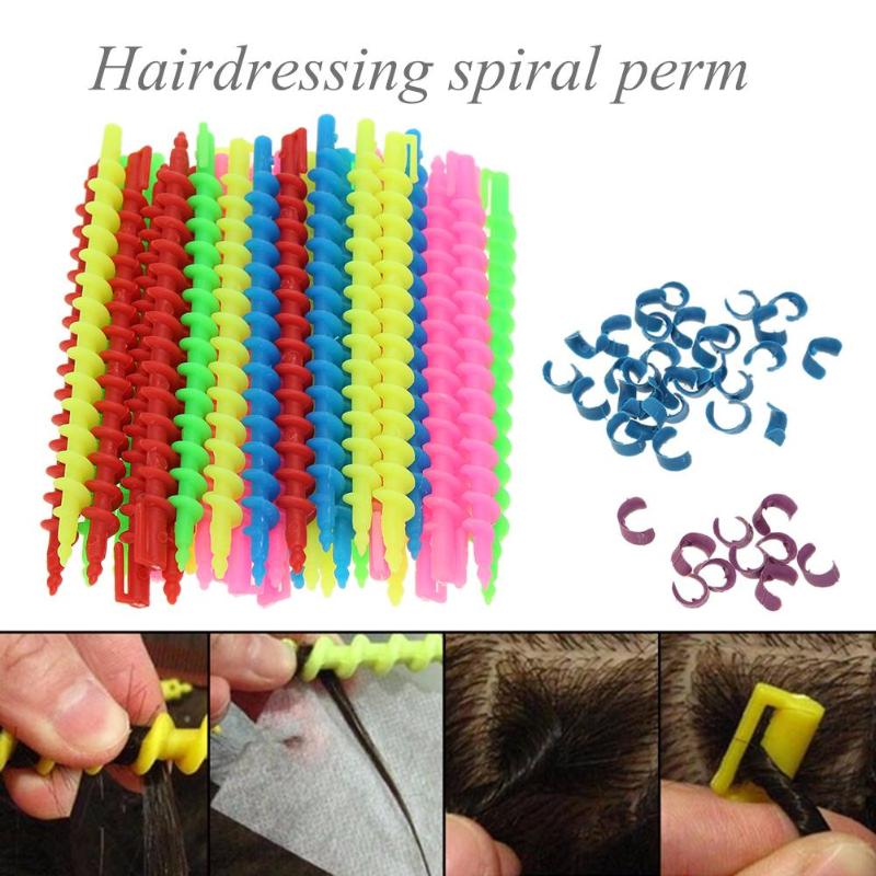 Plastic Long Styling Barber Salon Tool Hairdressing Spiral Hair