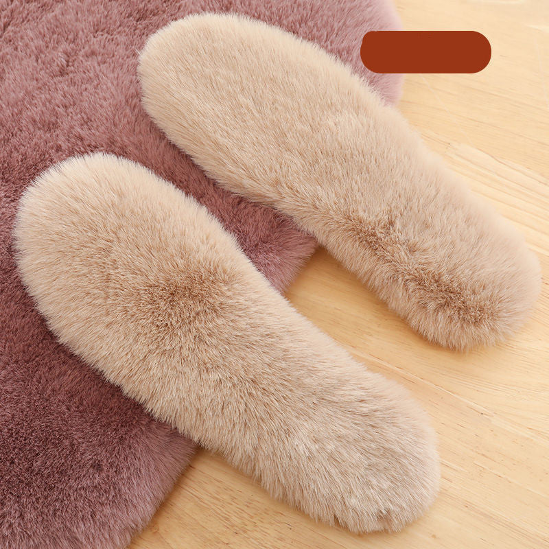 Winter Sheepskin Insoles Wool Warm Heated Insoles Unisex