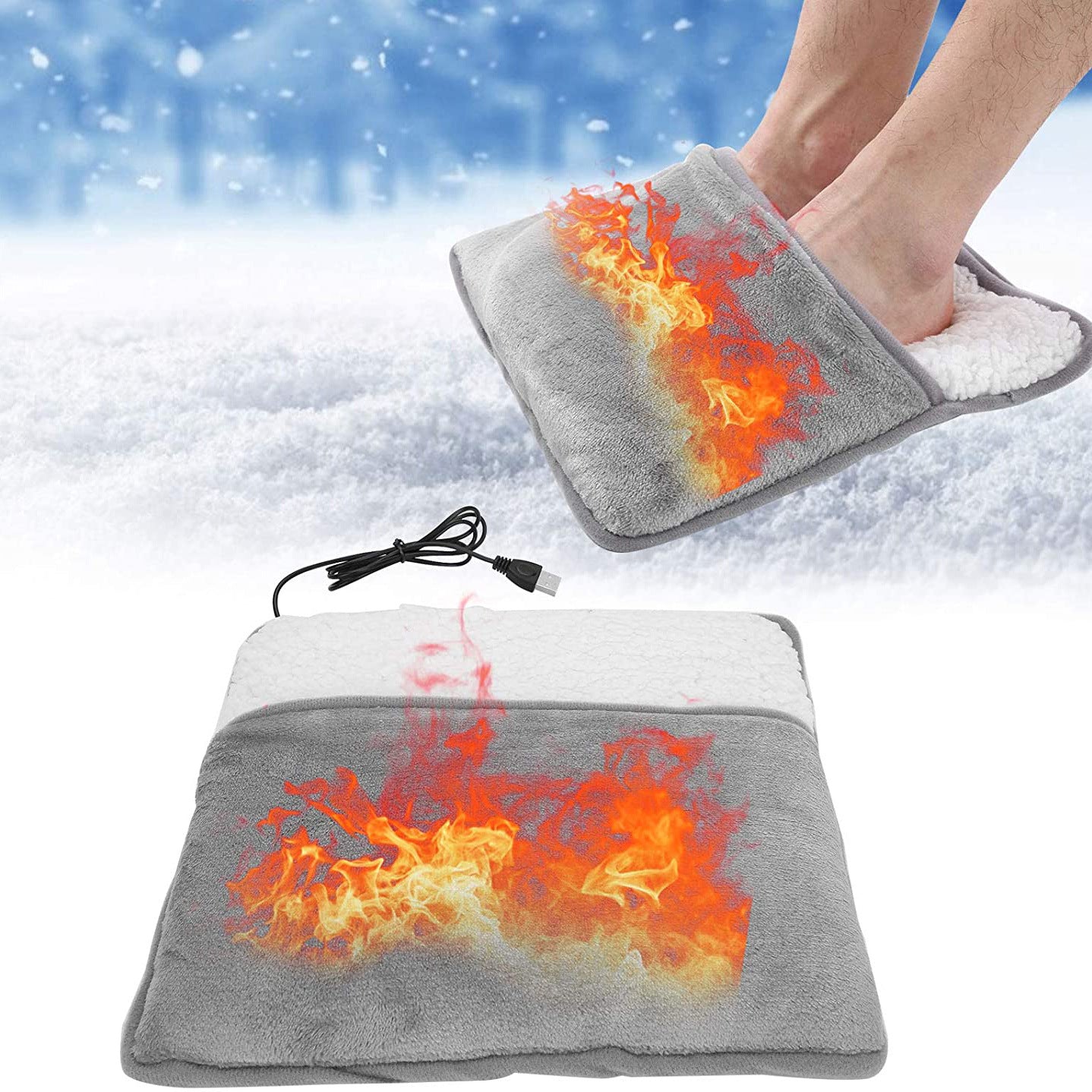 USB Heating Foot Warmer Warmer Treasure Cover Artifact Board Warm Shoe Board