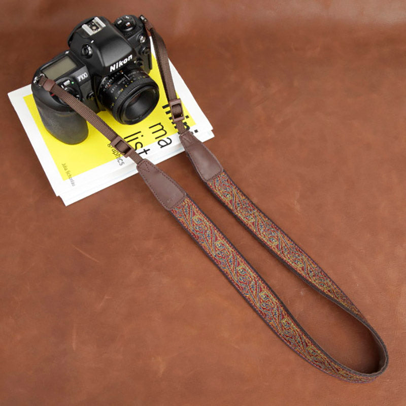 Embroidered camera strap