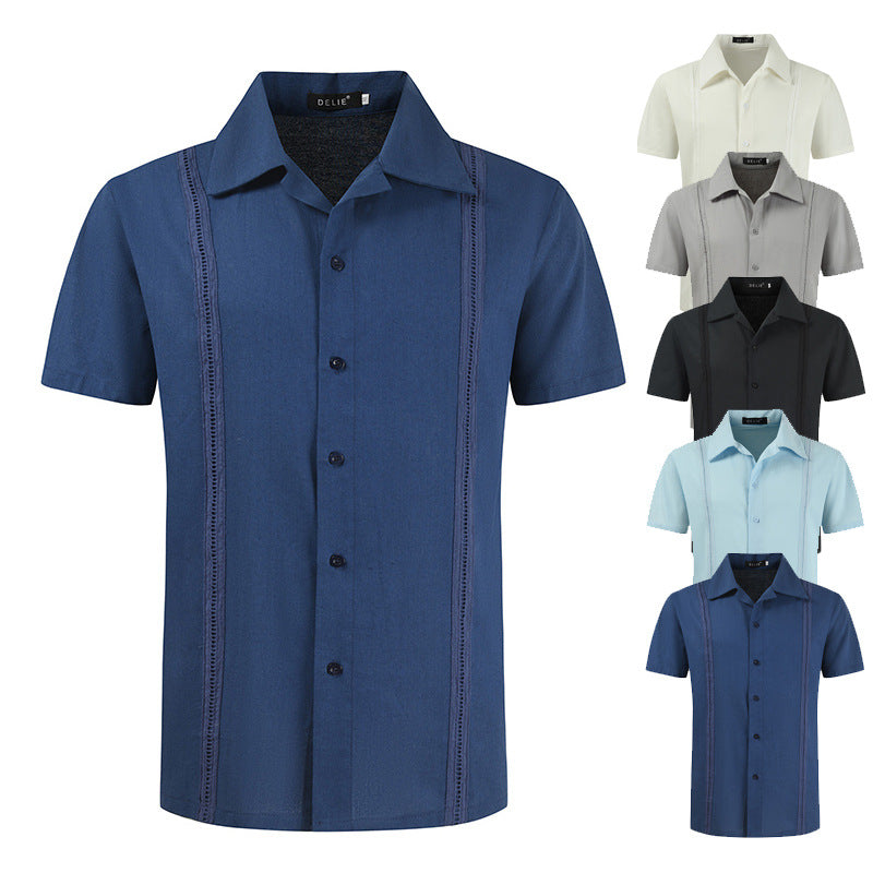 Men's Linen Shirt Casual Short Sleeved