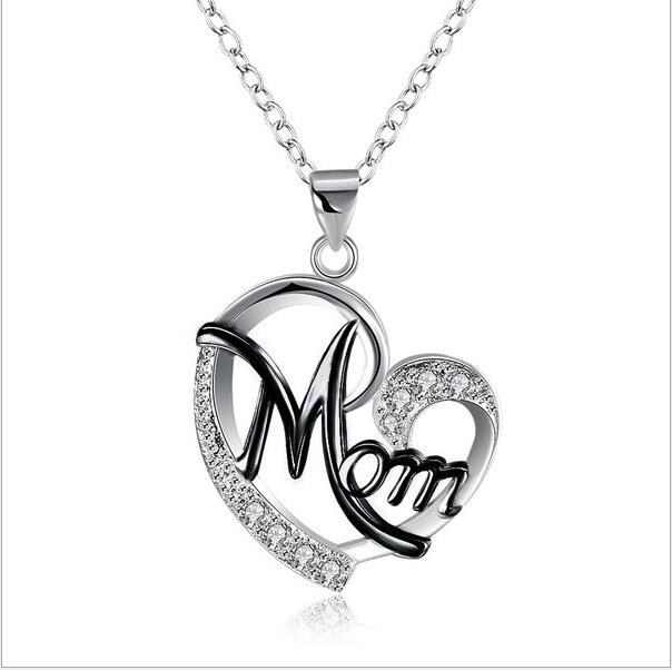 European And American Women\'s Necklaces Mom Color Separation Heart-shaped Diamonds 2021 Wish Explosive Mother' Day Gifts Across The Border