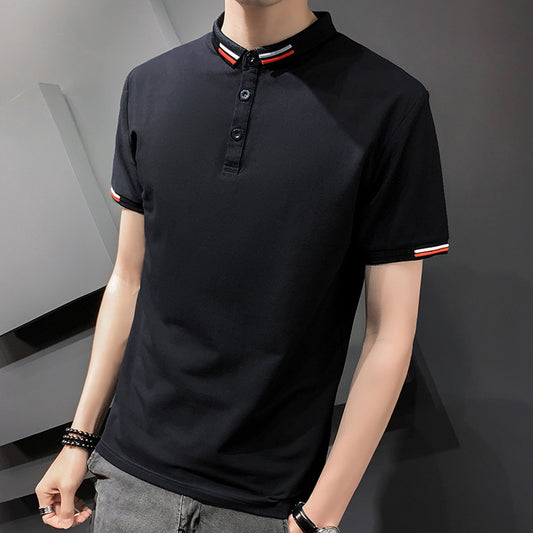 Men's Short-sleeved Polo Shirt T-shirt Solid Color Men's Lapel