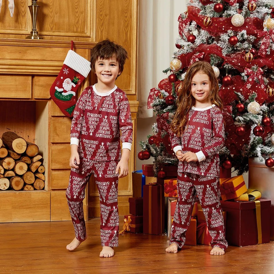 Women's Christmas Parent-child Set Printed Homewear Pajamas Two-piece Set