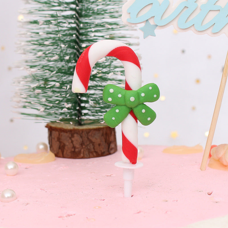 Fashion Christmas Soft Pottery Cake Decoration Plug-in