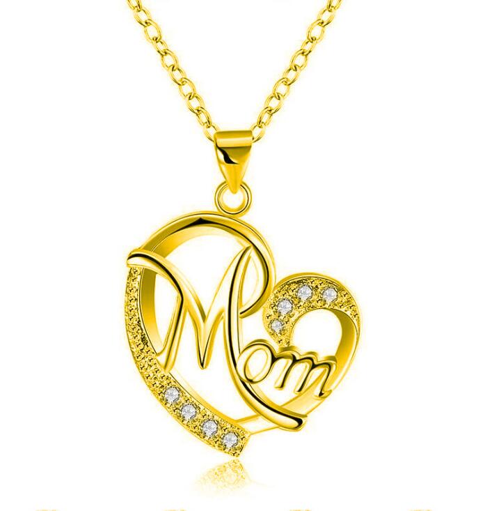 European And American Women\'s Necklaces Mom Color Separation Heart-shaped Diamonds 2021 Wish Explosive Mother' Day Gifts Across The Border