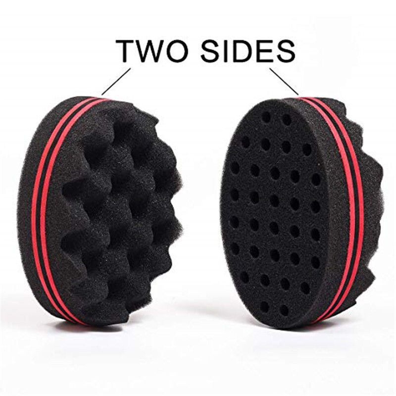 Wave-shaped Sponge Hair Twist Brush Double Sided Multi-holes Side