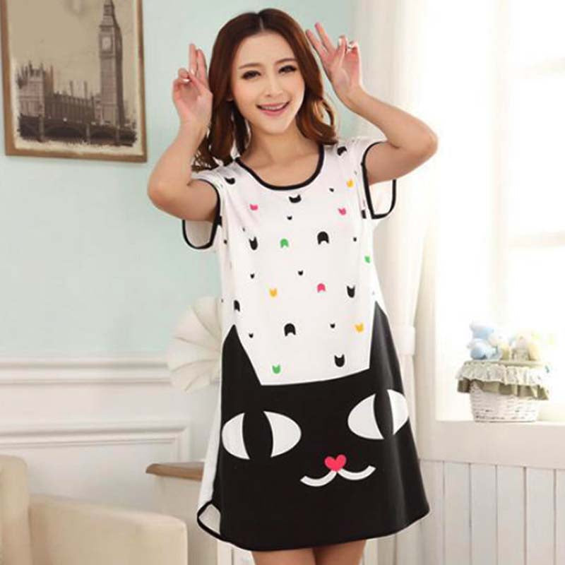 Milk Silk Short-sleeved Nightdress Ladies Pajamas