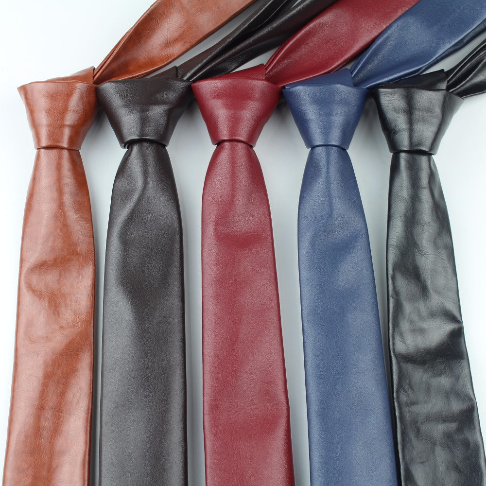 Solid British business leather tie